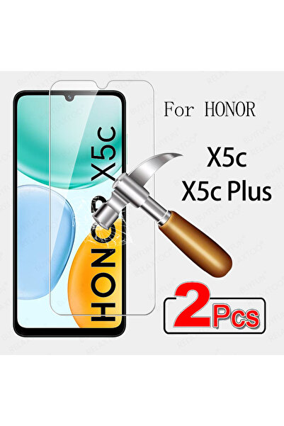 Choice واقي شاشة زجاجي مقوى لهاتف Honor X5c 4G (قطعتان) - واقي شاشة شفاف احتر...