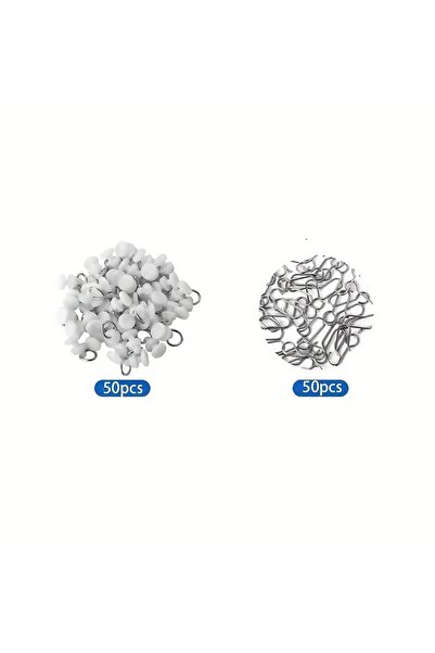 Choice 50 مجموعة من خطافات بكرات ستائر صامتة، خطافات ستائر صغيرة، خطافات ستائ...