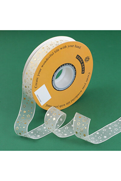 Choice3 3 yards Hollow Pentagram 2.5cm wide chiffon ribbon decorated with Eng...