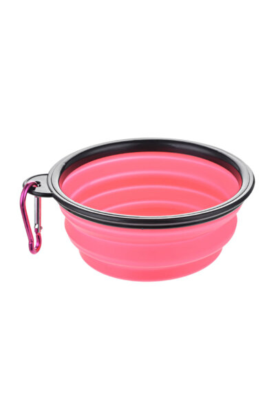 Choice7 وعاء طعام محمول للحيوانات الأليفة من السيليكون المتين، سعة 350 مل، مص...