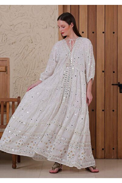 FeteRL NOOR ΜΑΚΡΥ Φόρεμα λευκό