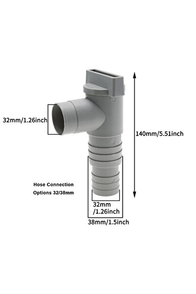 Choice 1PC Stop Valve Swimming Pool Shut Off Valve with 32mm Hose Connector P...