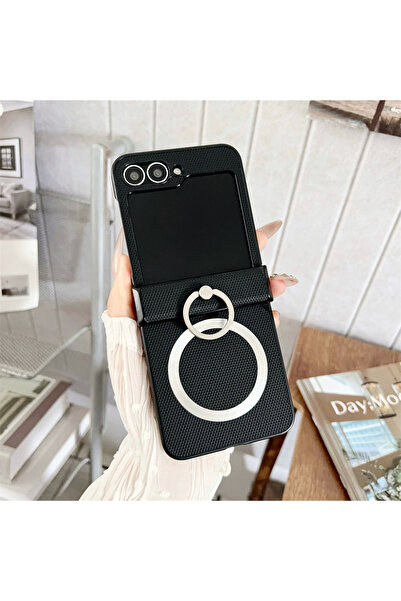Choice10 جراب أسود لهاتف سامسونج Z Flip 7 مزود بحلقة MagSafe، جراب نحيف لهاتف...