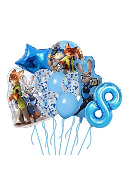 Choice8 كما هو موضح، أزرق 8، ديزني زوتوبيا، رسوم متحركة كاواي جودي نيك بالون ...