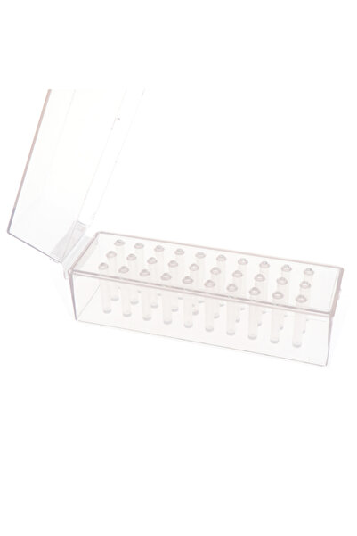 Choice one size 30 Holes Clear Nail Drill Bits Holder Storage Box For Milling...