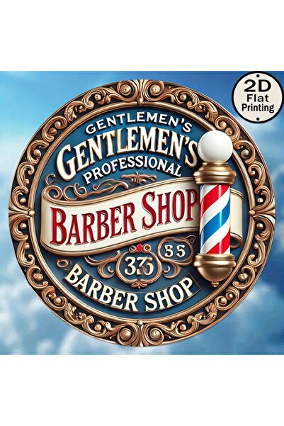 Choice Round 20X20CM TYA29709-20x20cm 2D Flat Vintage Barber Shop Metal Sign ...