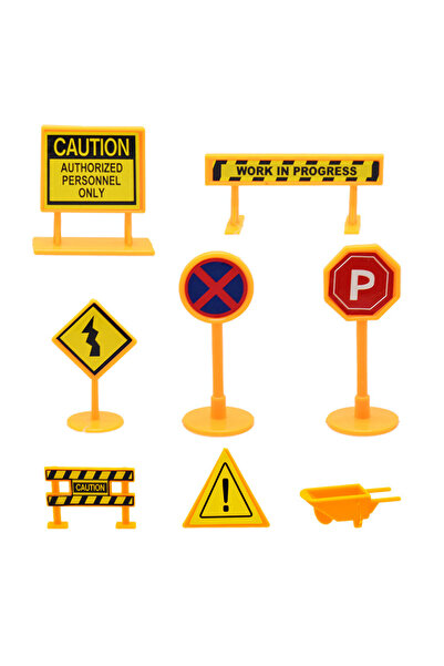 Choice ٨ قطع متنوعة من لافتات الطرق الهندسية لمدينة بيت الدمى، باللون الأصفر،...