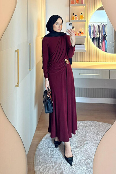 Hazamoda Feza Sandy Dress Burgundy