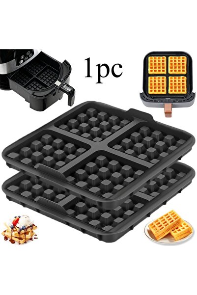 Choice قالب مربع أسود لصنع الوافل، مناسب للقلاية الهوائية، صينية خبز غير لاصق...