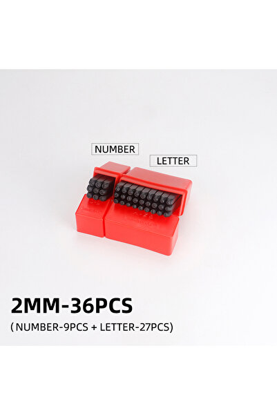 Choice5 طقم ختم جلد من الفولاذ الكربوني مكون من 36 قطعة، حروف رقمية 2 مم، حرو...