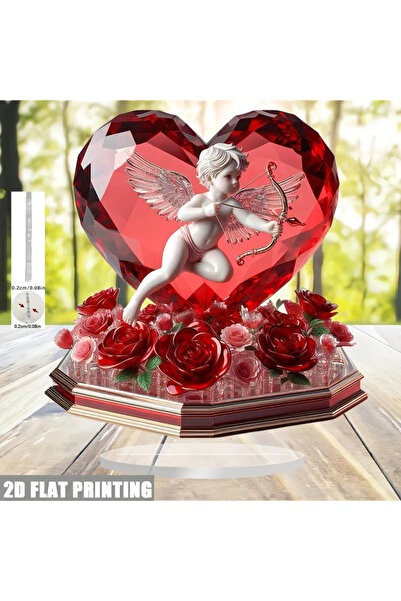 Choice زينة على شكل قلب من كيوبيد ووردة، زهرة حمراء، هدية عيد الحب، كلاسيكية،...