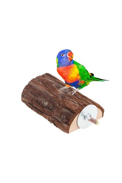 Choice قفص طيور خشبي طبيعي للحيوانات الأليفة، مقاس 10 سم × 6.7 سم، مع مجاثم و...