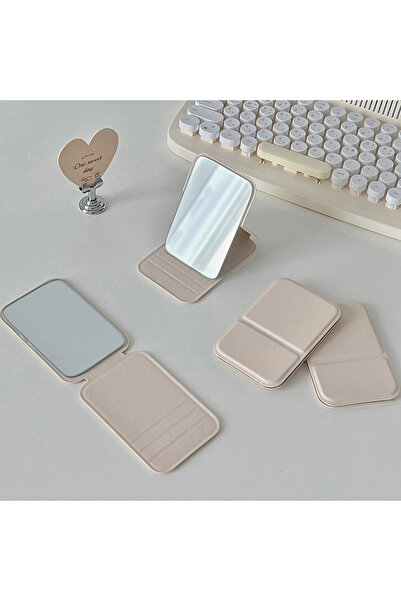 choice2 White Women Mini Mirror Folding Makeup Hand Mirror Portable Single-si...