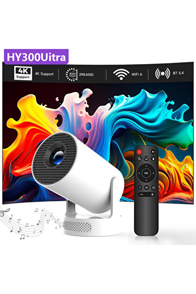 choice2 EU Plug HY300MINI 2025 Projector HY300 UItra 8K Android 14 Dual Wifi6...