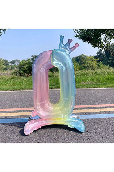 Choice1 32inch 0 32 inch Rainbow Gradient Digital Standing Balloon Aluminum F...