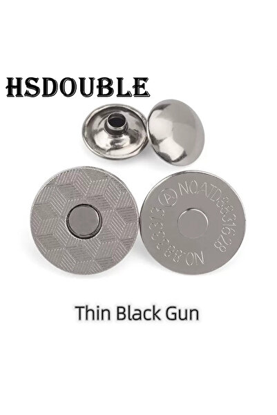 Choice 14mm Thin Black Gun 10 Sets Metal Double Rivet Magnetic Clasps Buttons...