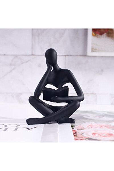 Choice1 تمثال رجل صغير مجرد يقرأ كتاباً (BS8102)، مصنوع من الراتنج، قطعة ديكو...