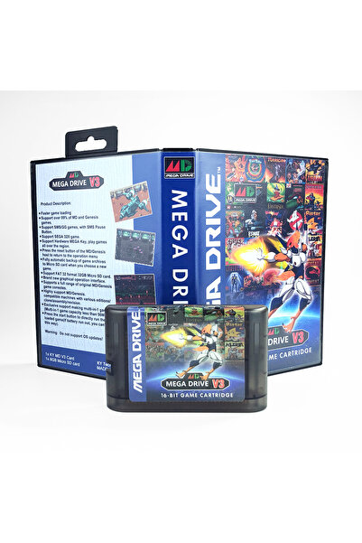 Choice1 mega Black with box MegaDrive Genesis 3000 in 1 MD V3 Pro Game Cartri...