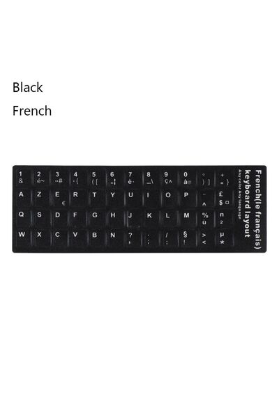 Choice3 ملصقات لوحة مفاتيح سوداء فرنسية مقاومة للتآكل، إسبانية/إنجليزية/روسية...