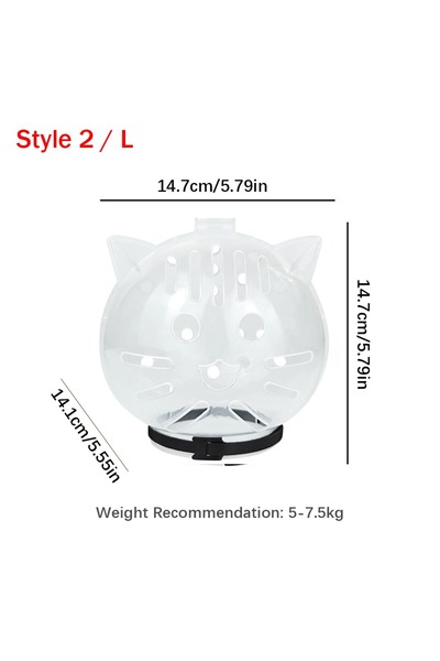 Choice النمط 2 - كمامة قطط شفافة قابل للتنفس، مضادة للعض والخدش، غطاء قناع لل...