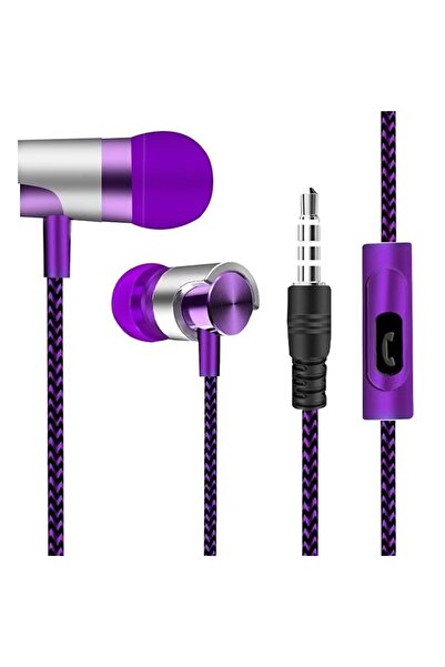 choice2 سماعات أذن بأسلاك بنفسجية اللون، 3.5 ملم، عازلة للضوضاء، داخلية، رياض...