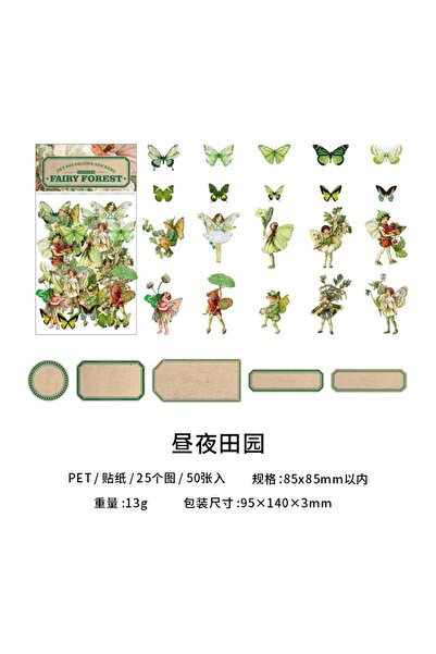 Choice3 مجموعة من 50 قطعة من ملصقات مستوحاة من غابة القصص الخيالية، لتزيين دف...