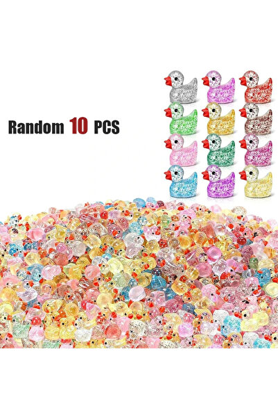 choice2 10 PCS ~Glitter Miniature Resin Duck Mini Tiny Ducks for DIY Garden M...