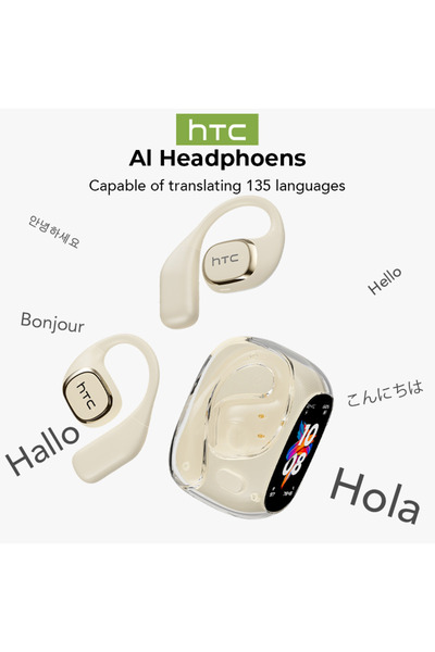 Choice1 سماعات أذن لاسلكية HTC NE11 بيضاء بتقنية الذكاء الاصطناعي، بلوتوث الإ...