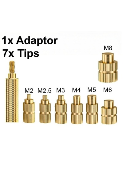 Choice1 8 PCS Heat Insert Embedded Nut Kit Tool Adaptor With Tip M2 M2.5 M3 M...