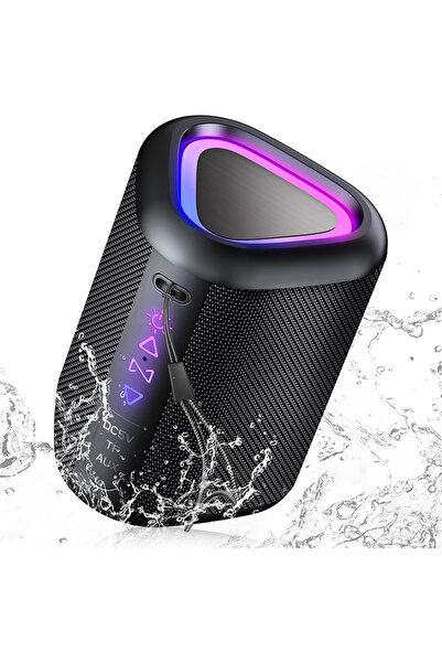 Choice مكبر صوت بلوتوث أسود، مكبرات صوت لاسلكية محمولة 2025 مزودة بإضاءة LED،...