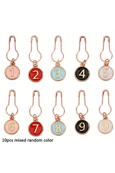 Choice8 10pcs mix no box 10pcs Drip Oil Alloy Enamel Number 0~9 Knitting Row ...