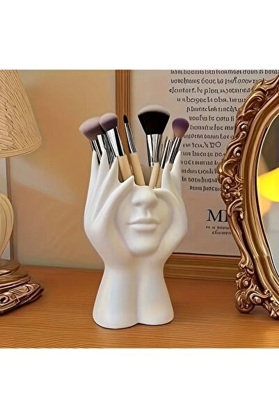 Choice WHITE 1 Pcs Facial styling storage bucket, cute makeup storage box, ma...