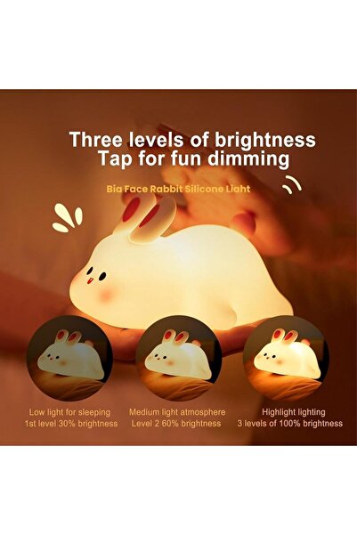 Choice1 Warm light Cute Rabbit Night Light,Touch-Control Bedside Sleep Lamp,T...