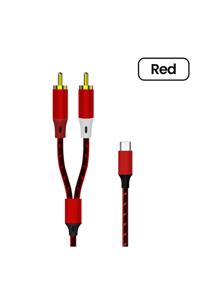 Choice1 1m red Elough Type C To 2RCA Audio Cable to Speaker Amplifier For Ipa...