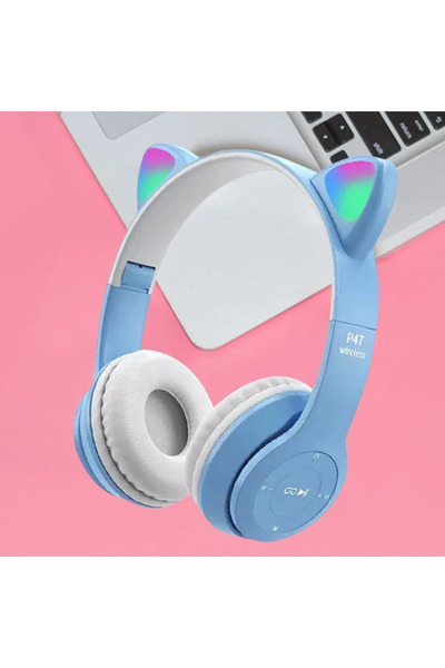 Choice1 سماعات رأس لاسلكية بلوتوث من ألويت، مزودة بميكروفون، وإضاءة LED زرقاء...