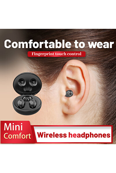 Choice3 سماعات رأس صغيرة غير مرئية SK31 سوداء، لاسلكية بتقنية بلوتوث 5.4، مزو...