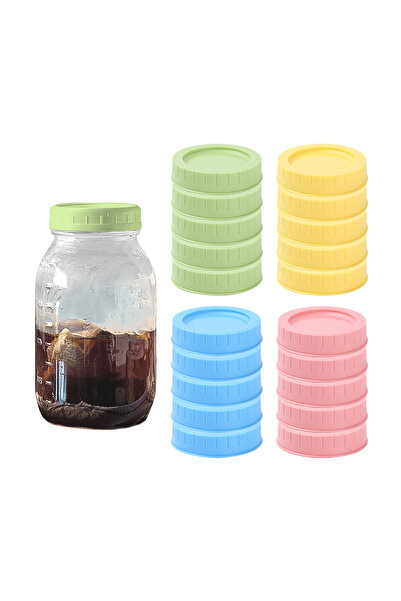 Choice1 B 20 قطعة أغطية برطمانات ماسون بلاستيكية صالحة للطعام، قابلة لإعادة ا...