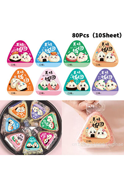 Choice JETTING 80Pcs Sushi Making Triangle Rice Ball Packing Bag Stickers Nor...