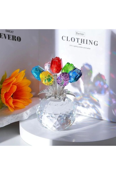 Choice6 هدية زينة من الوردة الأبدية G4408G - باقة من الورود الكريستالية الملو...