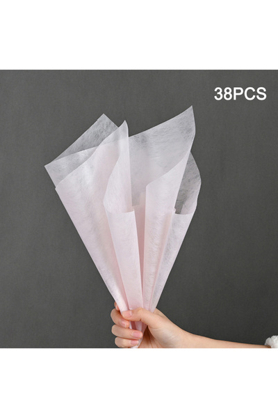 Choice4 ورق تغليف زهور وردي اللون، 40 قطعة، مبطن قطن حليب شفاف، ورق تغليف زهو...