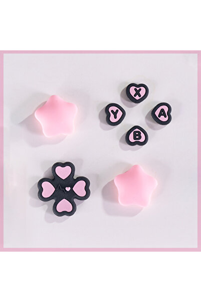 Choice ملصقات أزرار متعددة الألوان باللونين الأسود والوردي + مجموعة أغطية أزر...