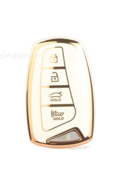 Choice3 4 Buttons White JYQ TPU Auto Key Shell Case Cover For Hyundai Grandeu...