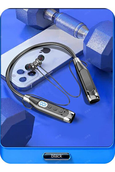 choice2 Black Bluetooth Headset Wireless Headphone LED Digital Display Neck-h...