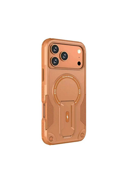 Choice1 جراب حماية مغناطيسي قوي ومتين لهاتف iPhone 17 Pro باللون البرتقالي، ب...