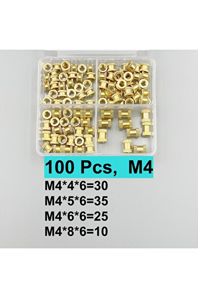 Choice1 100 قطعة من صواميل التسخين النحاسية M4، صواميل ملولبة ساخنة M2، M3، M...