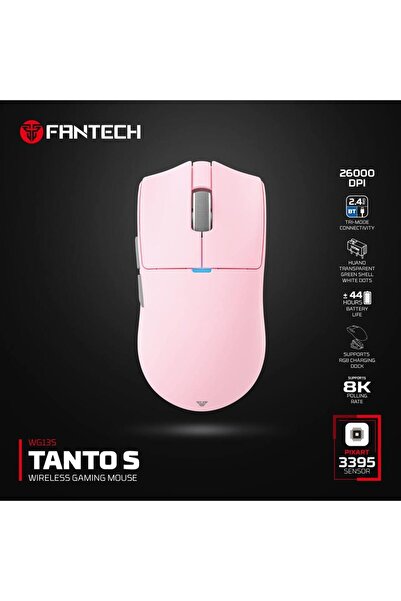 Choice ماوس لاسلكي WG13S وردي 8K من FAANTECH TANTOE WG13E مع ثلاثة أوضاع للتب...