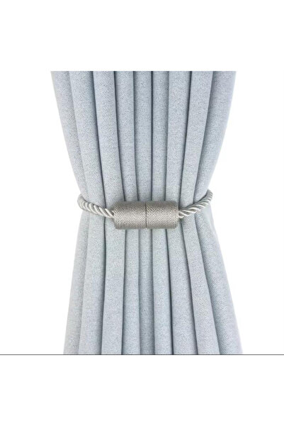 Choice7 قطعتان رمادي فاتح، 1/2/4 قطع، مشبك ستائر مغناطيسي قوي، حامل ستائر، مش...