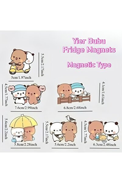 choice2 6pcs Style 3 Cute Bubu Dudu Fridge Magnets Kawaii Panda Yier Refriger...