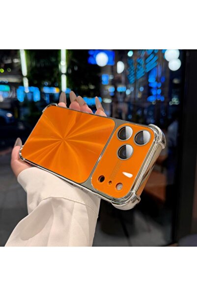 Choice28 جراب فاخر مطلي باللون البرتقالي بنقشة قرص مضغوطة ونمط ليزر أنيق لهات...