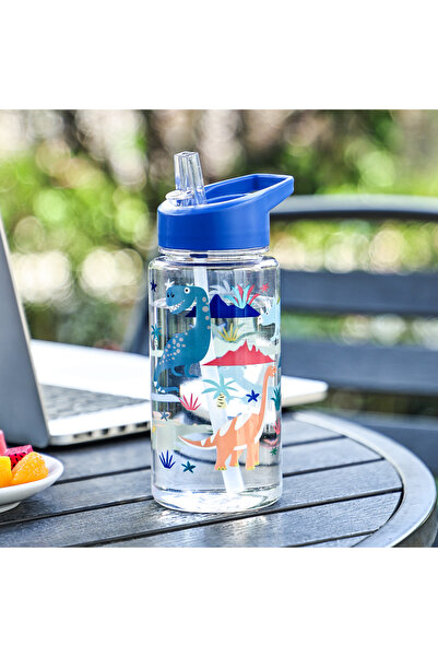 Choice1 500ml Blue A 500ml Straw Cup, Cute and Portable Dinosaur Ice Cream Wa...